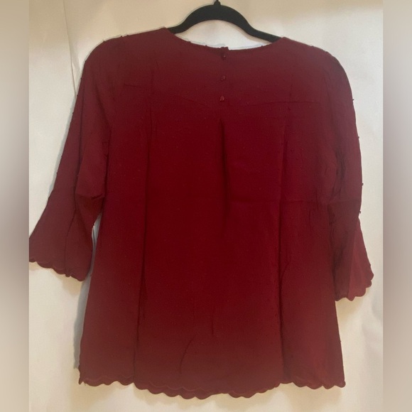 Maeve by Anthropologie Woman’s Burgundy Blouse Top Size 4 - Picture 4 of 8